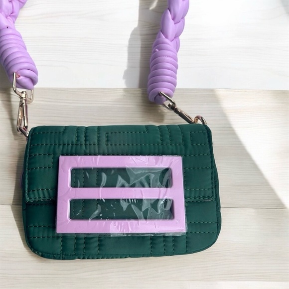 New Small Square buckle bag - Green & Pink - Picture 8 of 9